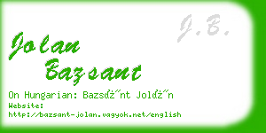 jolan bazsant business card